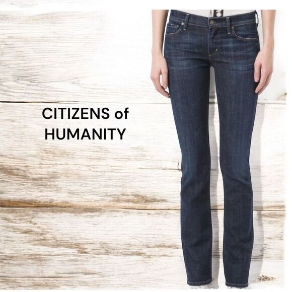 Citizens of Humanity Ava Low Rise Straight Jeans Women's 28 Dark Blue - Picture 1 of 12